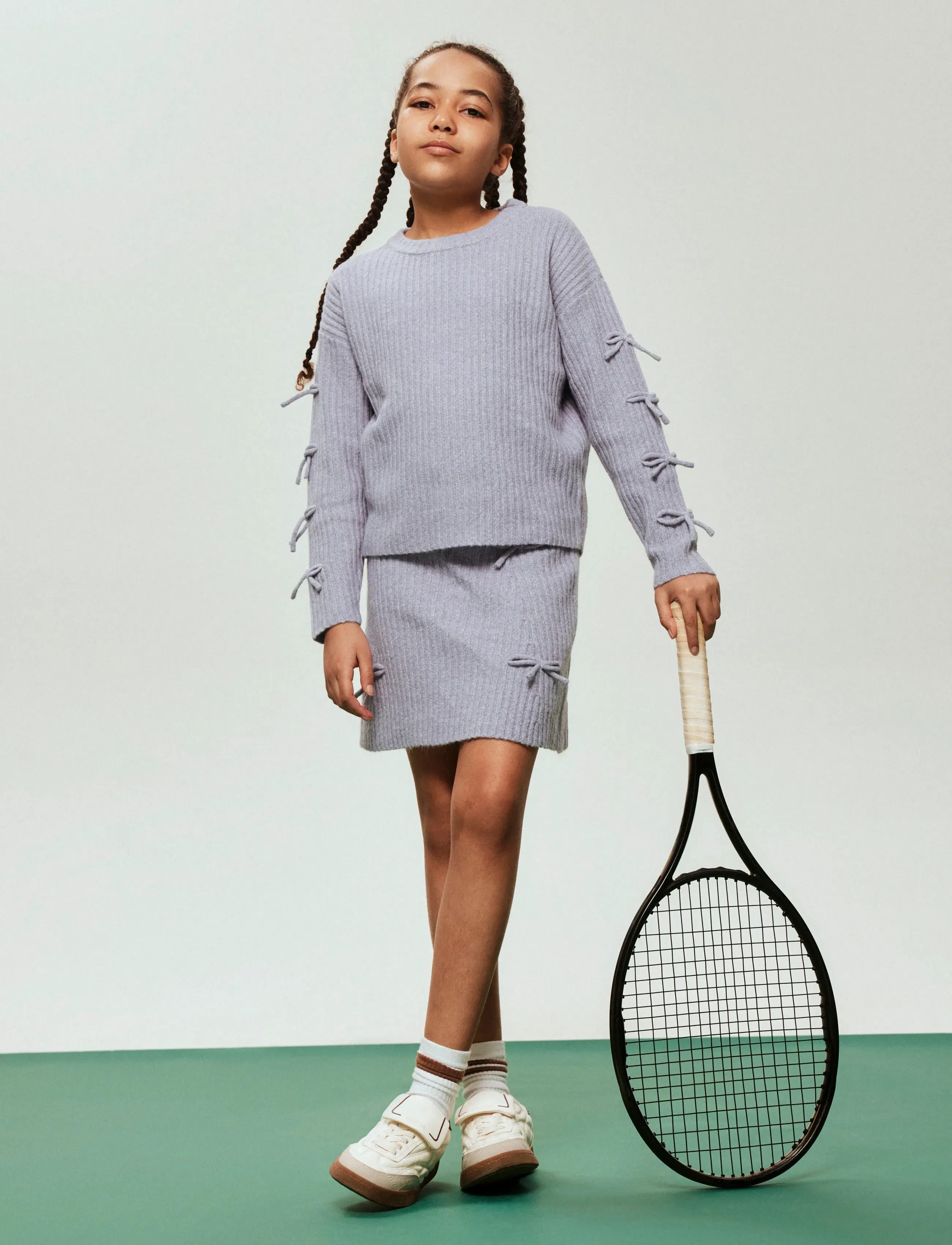name it - NKFTARIN LS KNIT - trøjer - lavender gray - 4