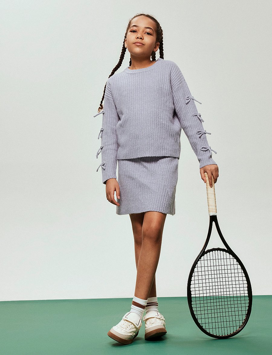 name it - NKFTARIN KNIT SKIRT - korta kjolar - lavender gray - 4