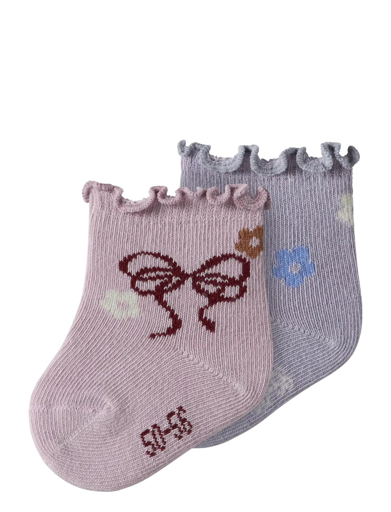 name it NBFTILLIE 2P SOCK - Strømper & Strømpebukser - LAVENDER GRAY / pink/rose