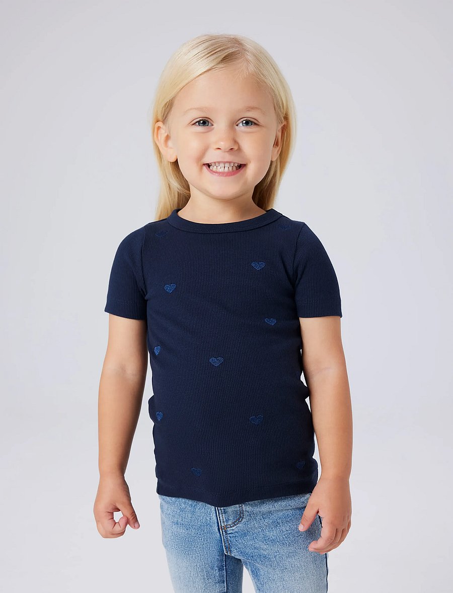 name it - NMFNAKAL SS SLIM TOP NOOS - kortärmade skjortor - dark sapphire - 0