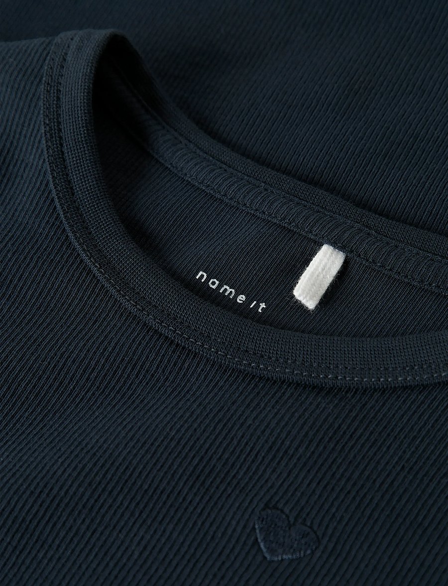name it - NMFNAKAL SS SLIM TOP NOOS - kortärmade skjortor - dark sapphire - 3