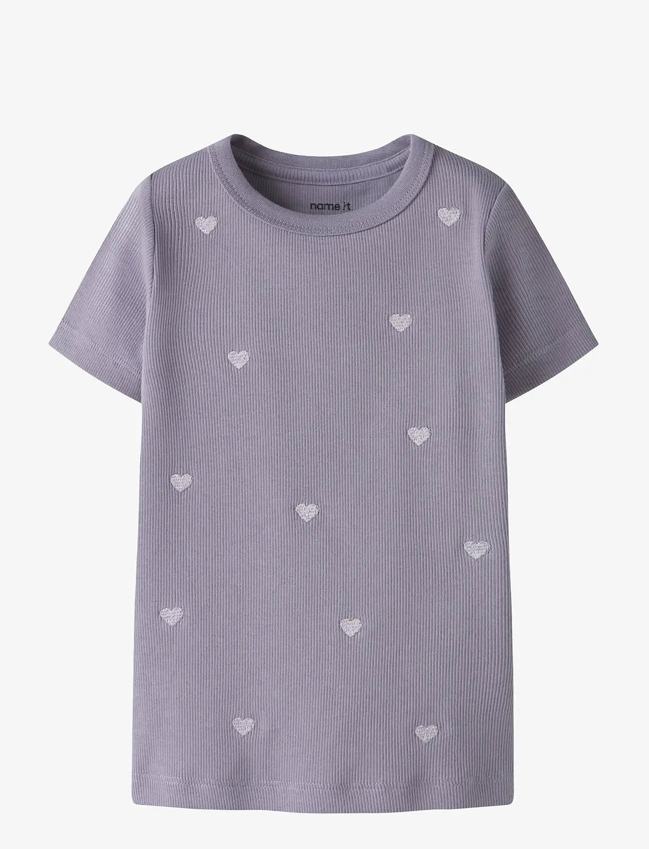 name it - NMFNAKAL SS SLIM TOP NOOS - lühikeste varrukatega särgid - lavender gray - 0