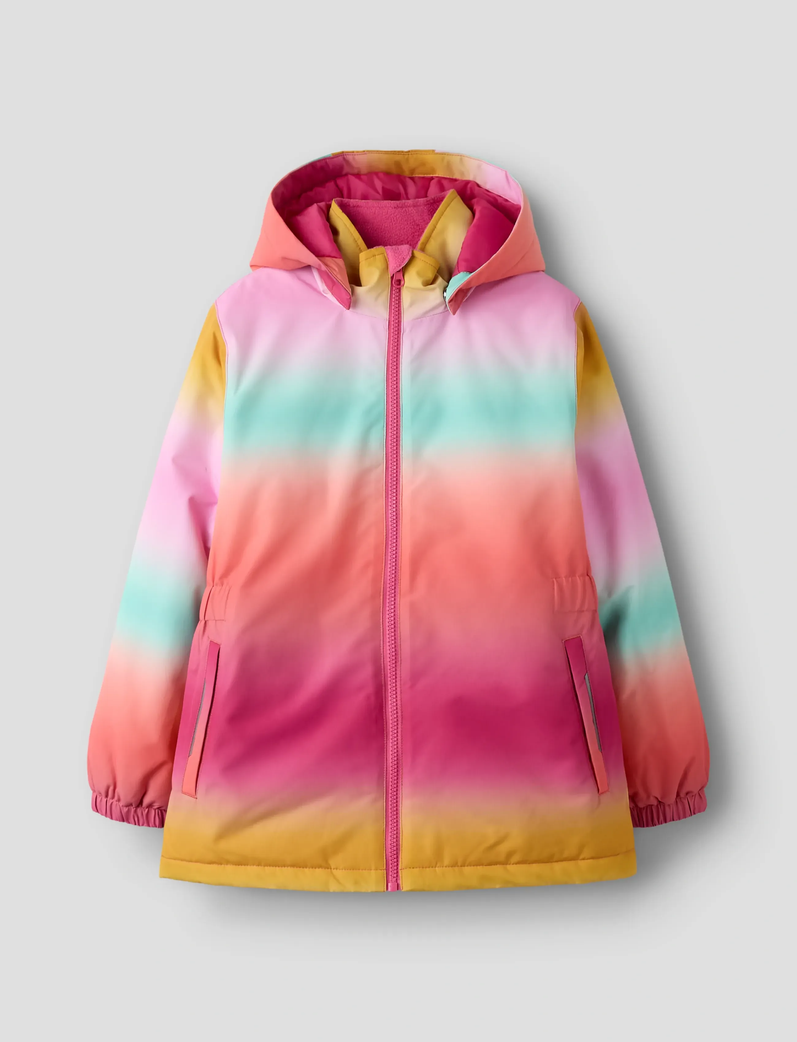 name it Nkfpsnow10 Jacket Aop Fo, 146, Jackets & Coats, Rosa - Parka Jackets, Kinder