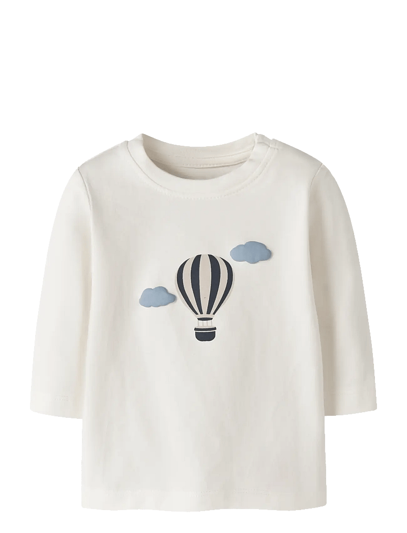 name it - NBMVOBBI LS TOP BOX - langærmede t-shirts - cloud dancer - 0