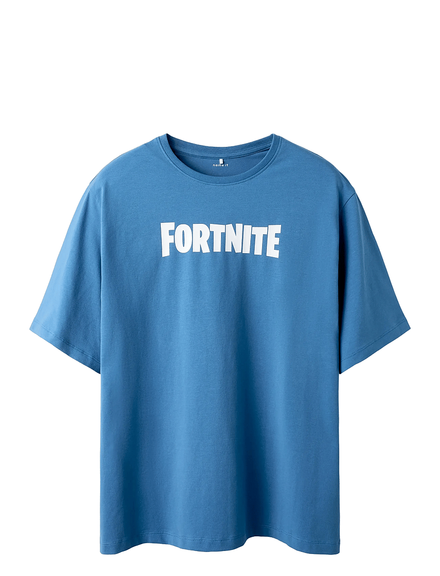 name it - NKMJUNIOR FORTNITE NREG SS TOP BFU - kurzärmelige - vallarta blue - 0