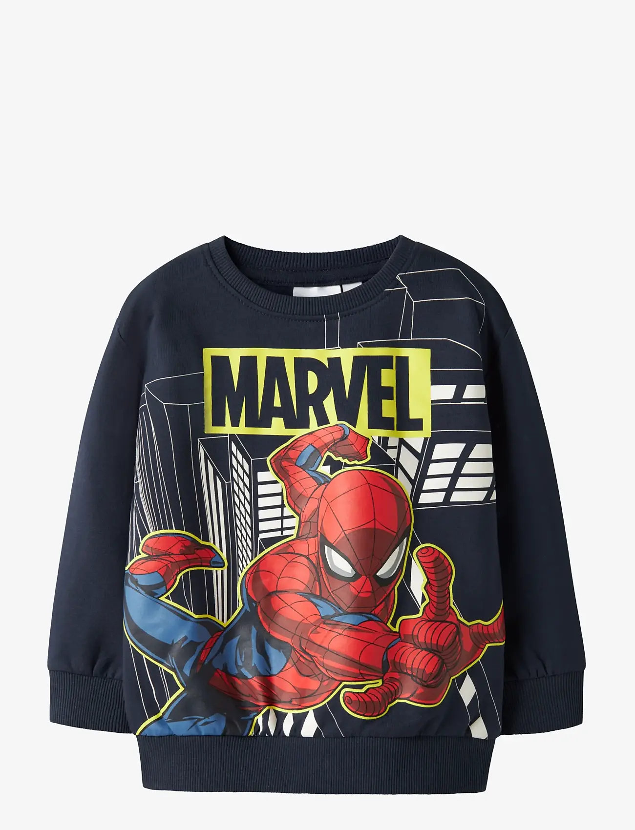 name it - NMMDION SPIDER NREG SWEAT UNB NOOS MAR - sweatshirts - navy blazer - 1