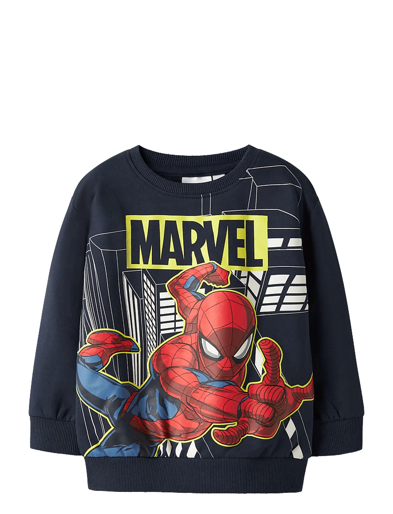 name it - NMMDION SPIDER NREG SWEAT UNB NOOS MAR - sweatshirts - navy blazer - 1