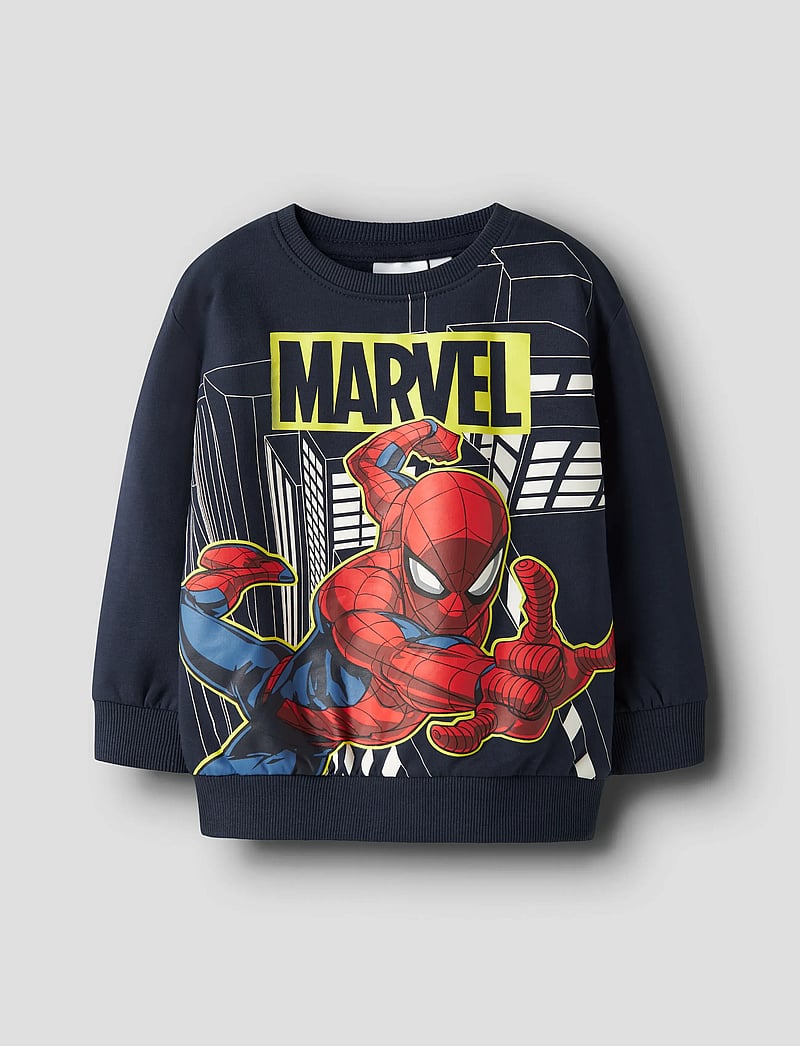 name it - NMMDION SPIDER NREG SWEAT UNB NOOS MAR - sweatshirts - navy blazer - 0