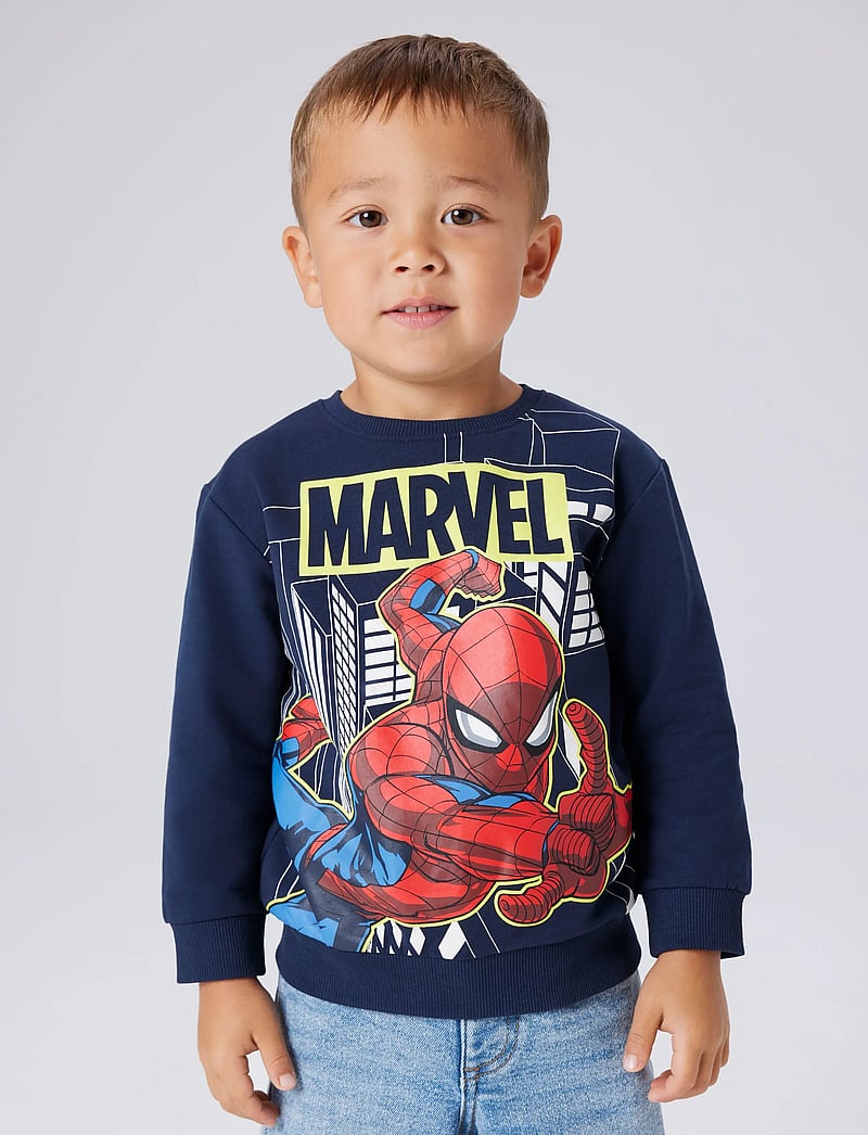 name it - NMMDION SPIDER NREG SWEAT UNB NOOS MAR - sweatshirts - navy blazer - 4