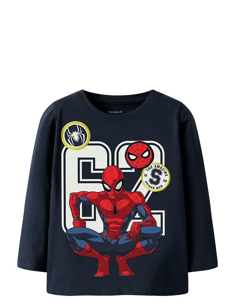 name it - NMMDEEP SPIDER LS NREG TOP BOX NOOS MAR - langærmede t-shirts - navy blazer - 1