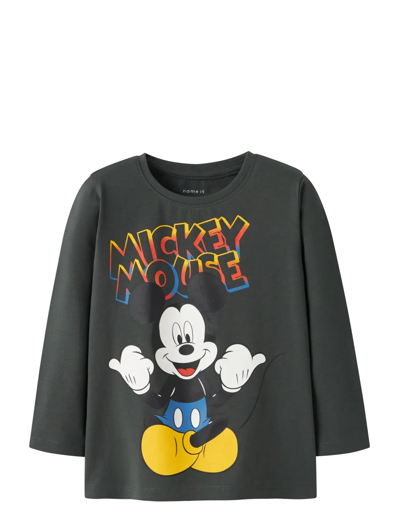 name it Nmmdaze Mickey Ls Nreg Top Box Wdi, 98, T-shirts, Khakigrün - Long-sleeved Kinder