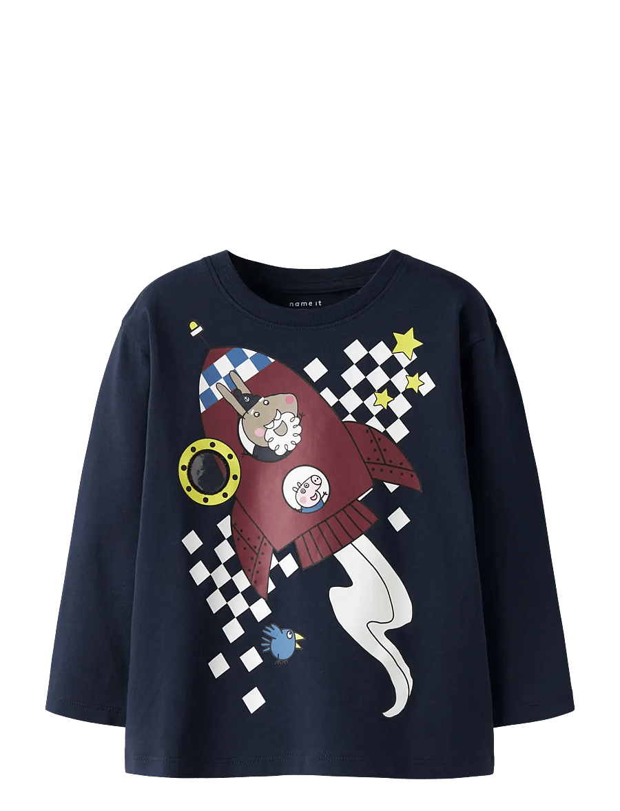 name it - NMMDALLAS PEPPA LS NREG TOP BOX CPLG - pikkade varrukatega t-särgid - navy blazer - 1