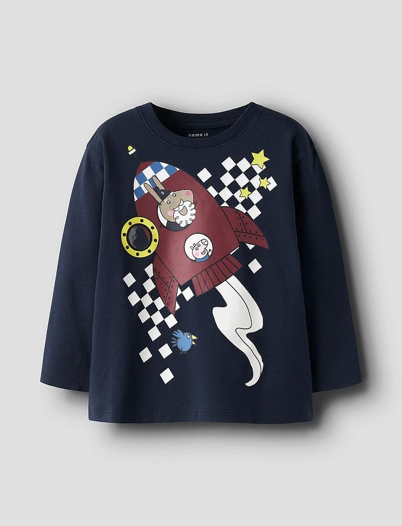 name it - NMMDALLAS PEPPA LS NREG TOP BOX CPLG - langærmede t-shirts - navy blazer - 0