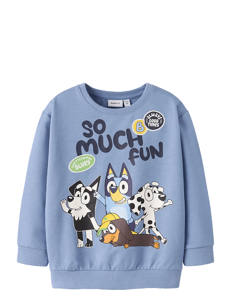 name it - NMMJARED BLUEY NREG SWEAT UNB SKY - sweatshirts - endless sky - 0