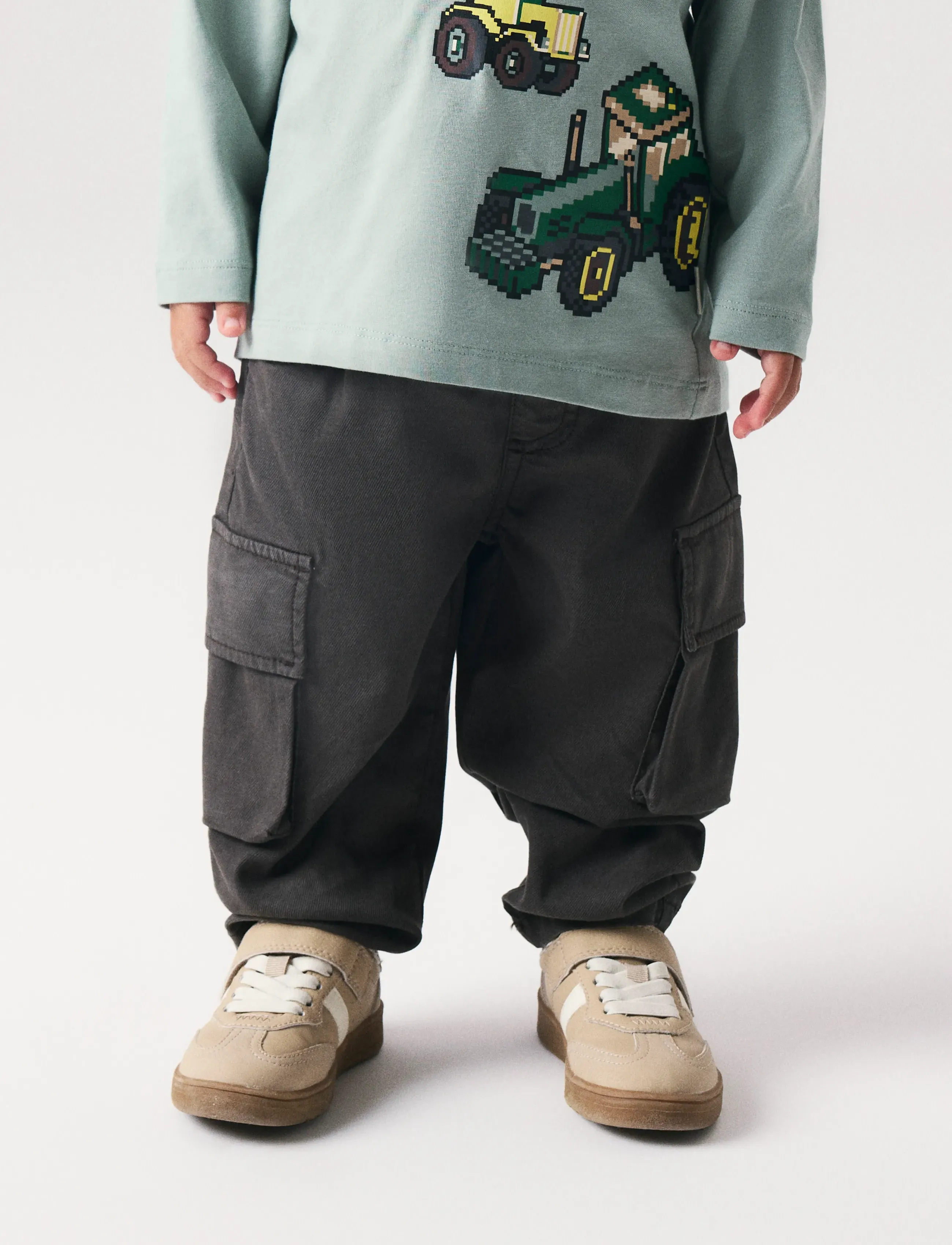name it - NMMBEN TAP CARGO TWI PANT 8950-PO NOOS - babybukser - peat - 3