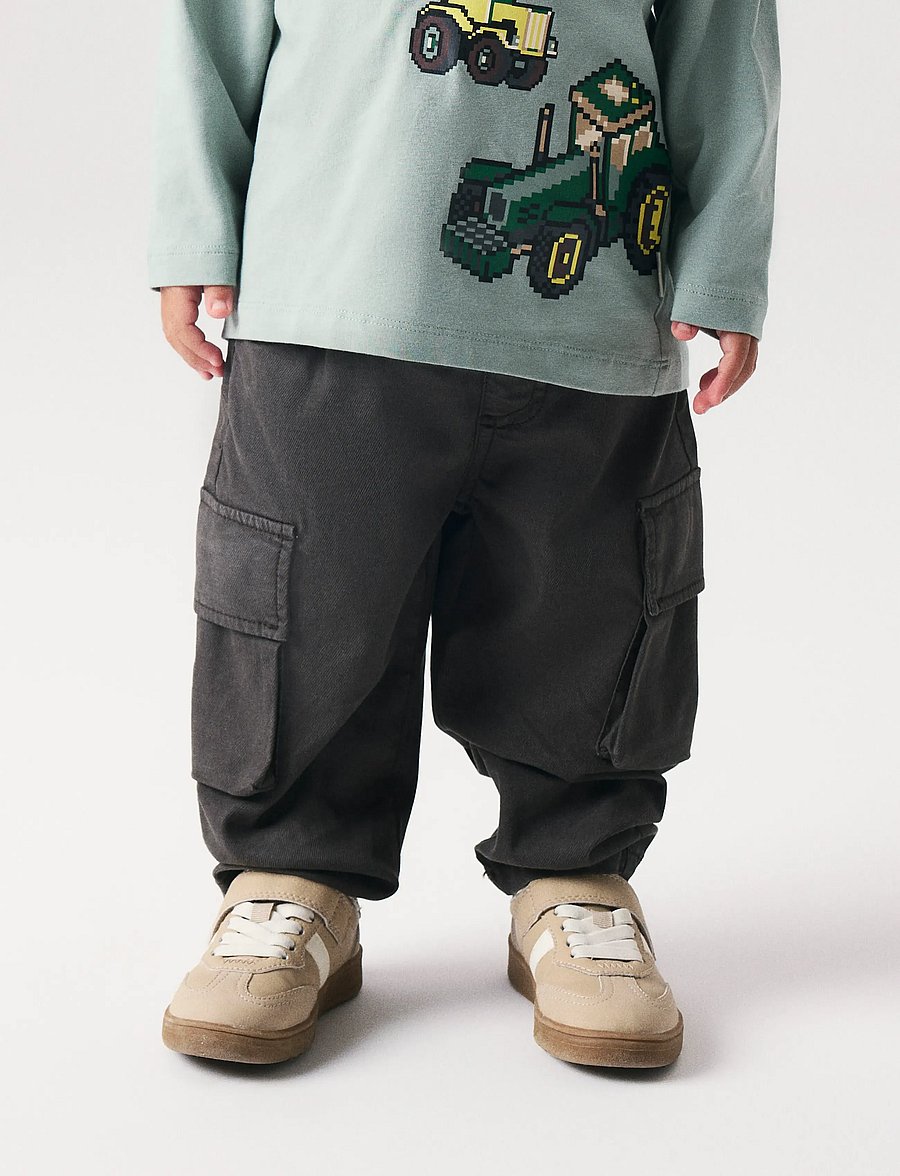name it - NMMBEN TAP CARGO TWI PANT 8950-PO NOOS - beebipüksid - peat - 3