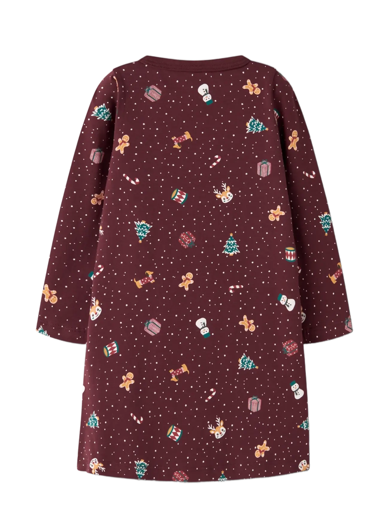 name it - NMFVISMAS LS NIGHTGOWN - nightdresses - burgundy - 1