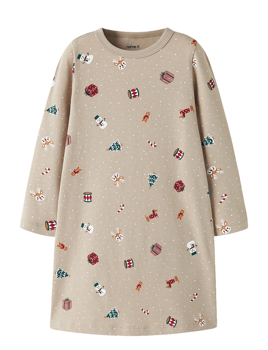 name it - NMFVISMAS LS NIGHTGOWN - nachthemden - pure cashmere - 0
