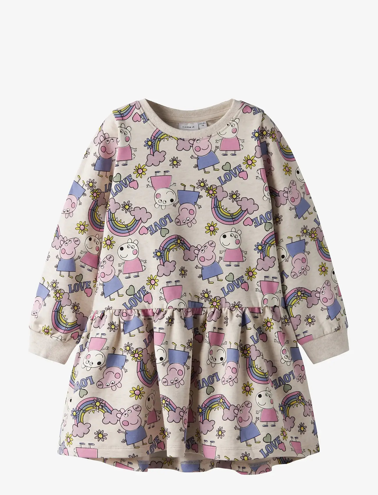 name it - NMFDARMA PEPPA LS SWE DRESS BRU CPLG - långärmade vardagsklänningar - peyote melange - 0