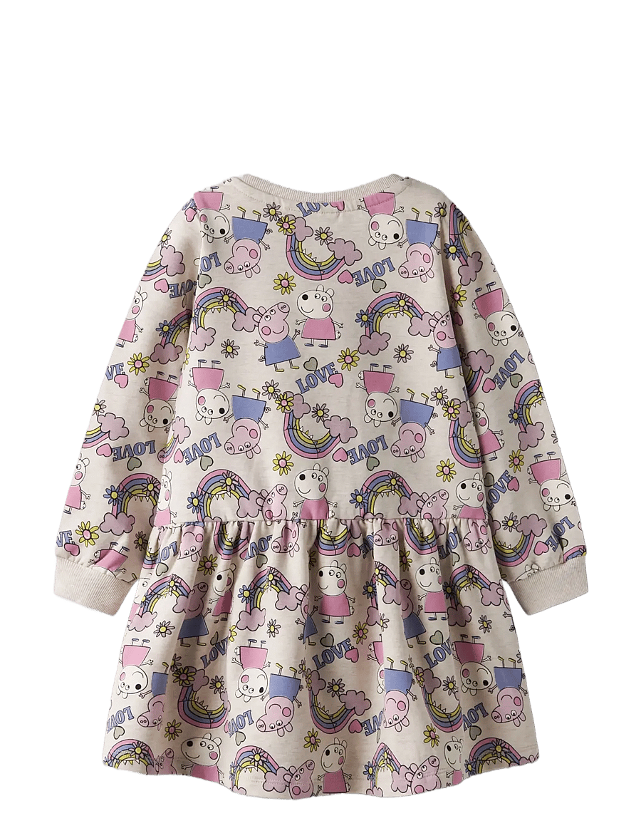 name it - NMFDARMA PEPPA LS SWE DRESS BRU CPLG - robes décontractées à manches longues - peyote melange - 1