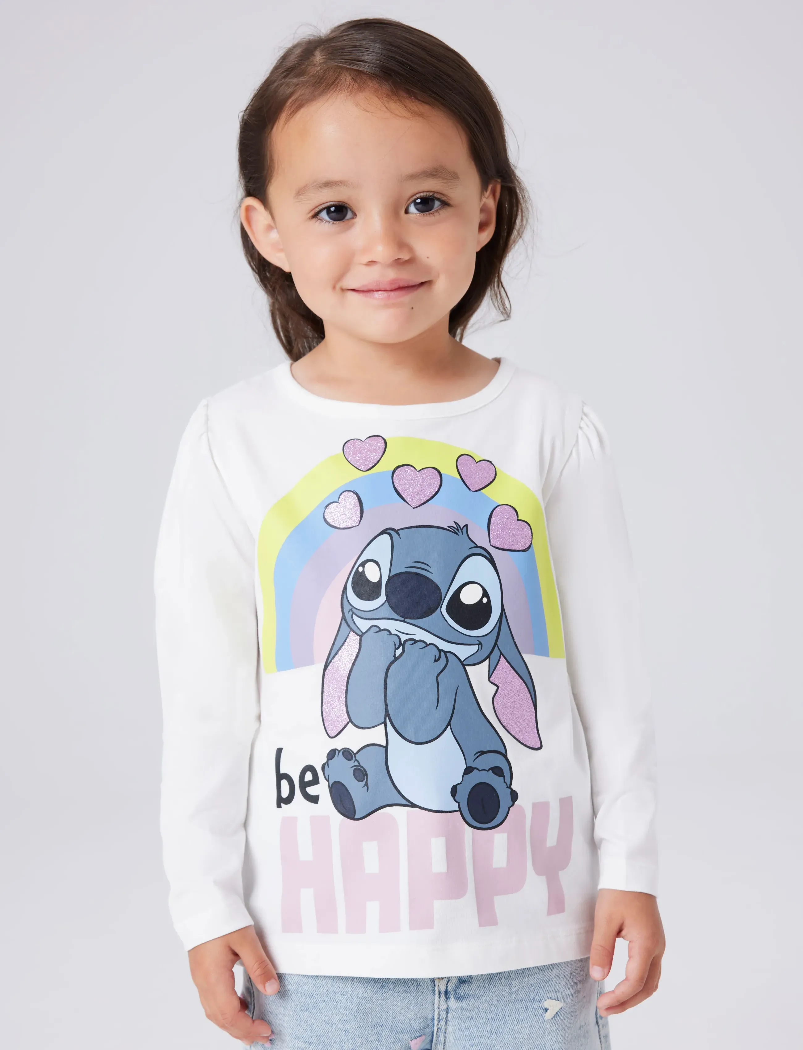 name it Nmfdiana Stitch Ls Top Box Noos Wdi, 86, White, T-Shirts > Langærmede T-shirts, Børn