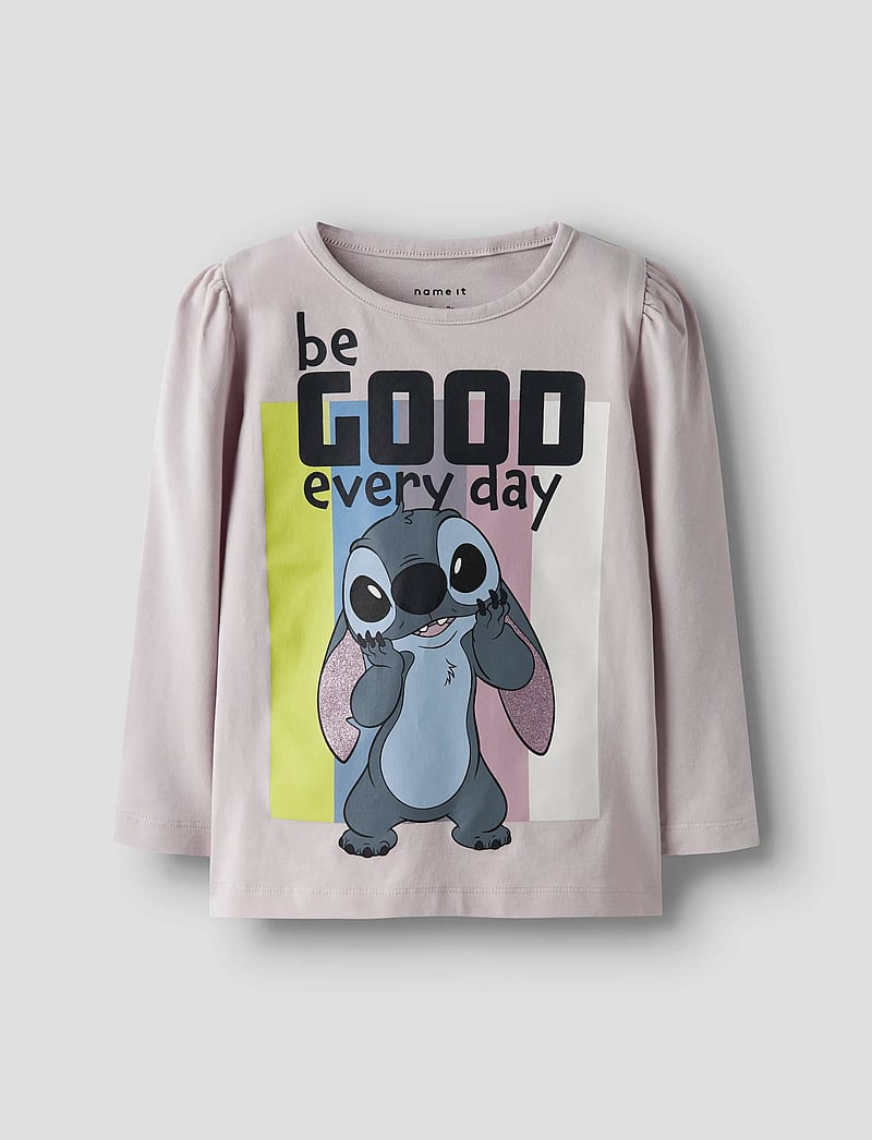 name it - NMFDIANA STITCH LS TOP BOX NOOS WDI - langærmede t-shirts - lilac marble - 0