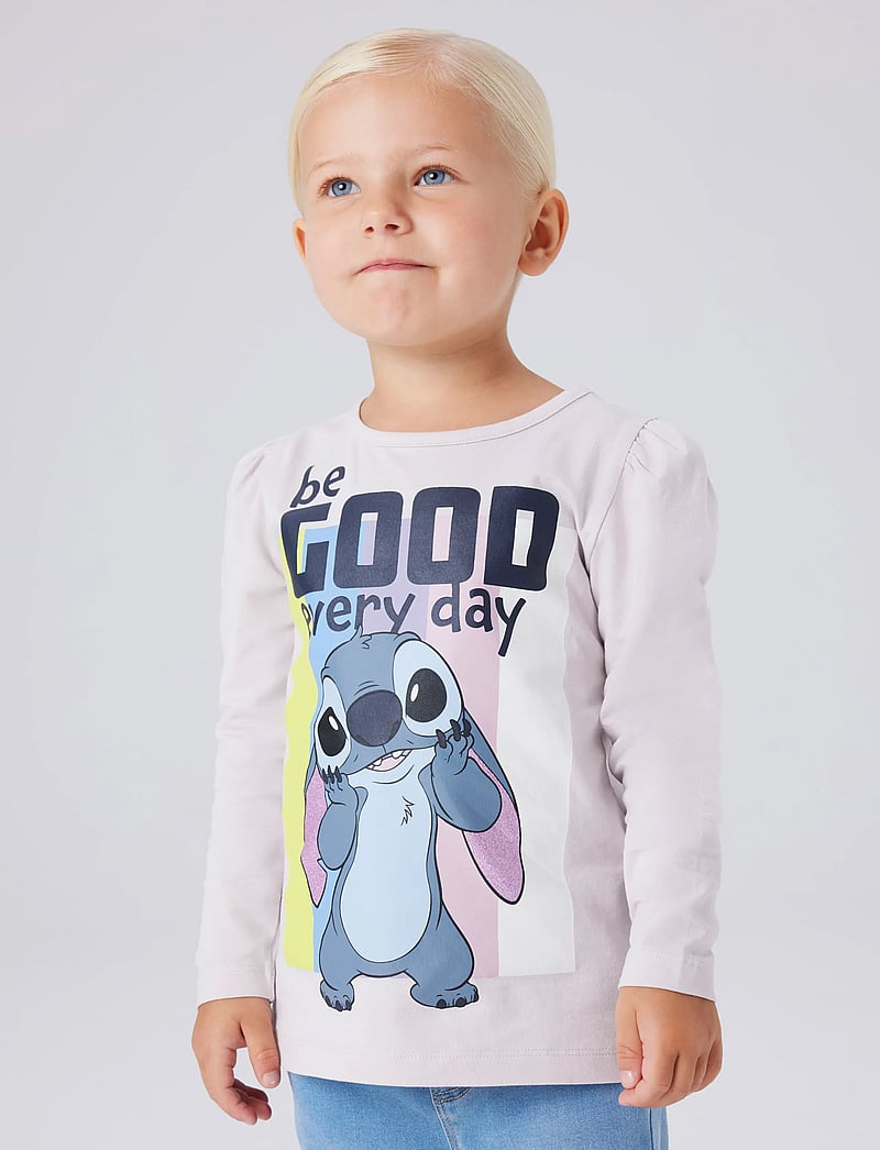 name it - NMFDIANA STITCH LS TOP BOX NOOS WDI - langærmede t-shirts - lilac marble - 4