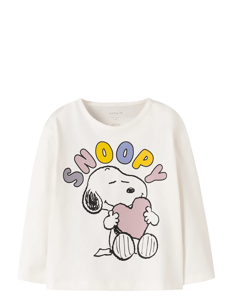 name it - NMFDREMA SNOOPY LS NREG TOP BOX SKY - långärmade t-shirts - cloud dancer - 1