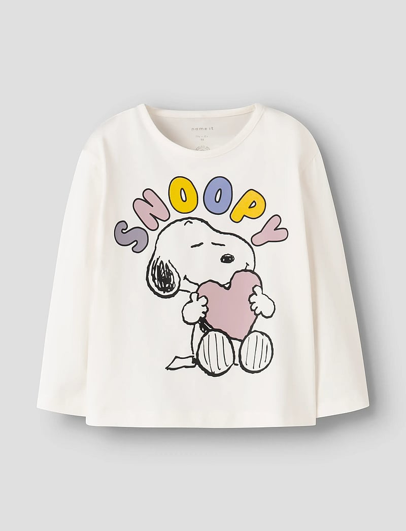 name it - NMFDREMA SNOOPY LS NREG TOP BOX SKY - langærmede t-shirts - cloud dancer - 0