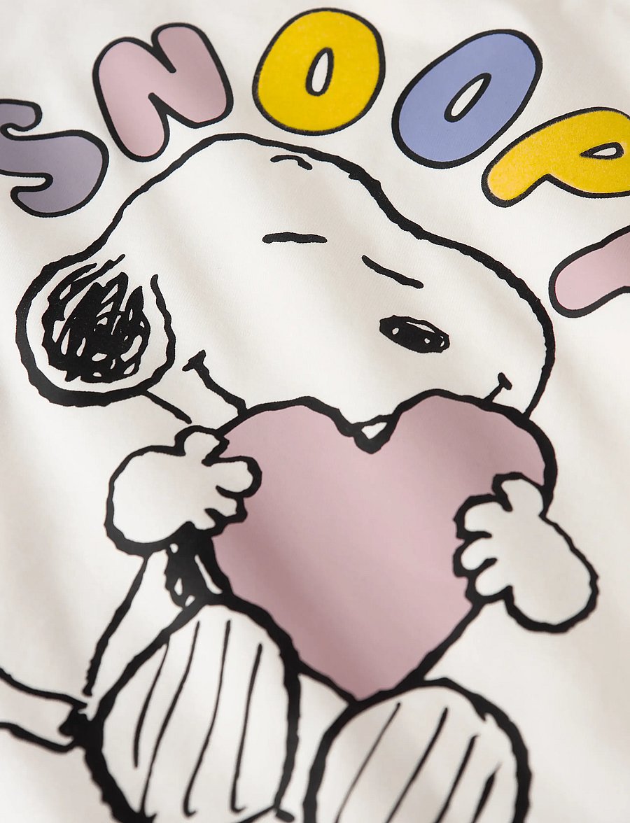 name it - NMFDREMA SNOOPY LS NREG TOP BOX SKY - långärmade t-shirts - cloud dancer - 3