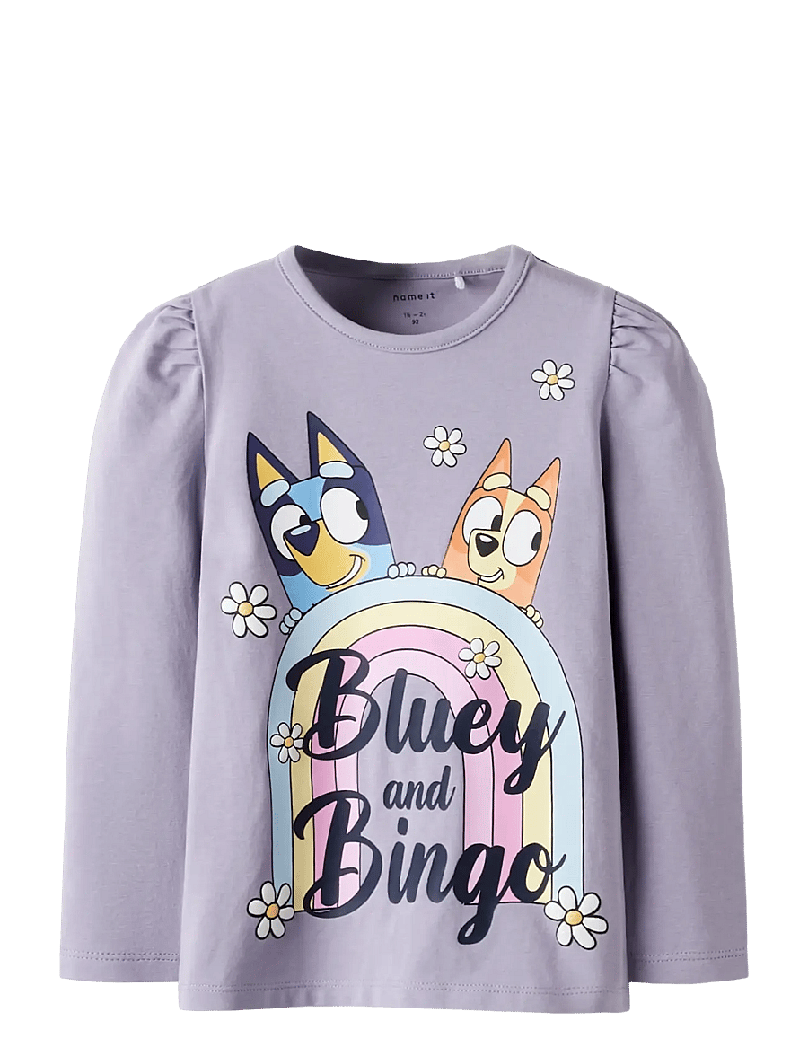 name it - NMFJESSIE BLUEY LS TOP BOX NOOS SKY - långärmade t-shirts - lavender gray - 1