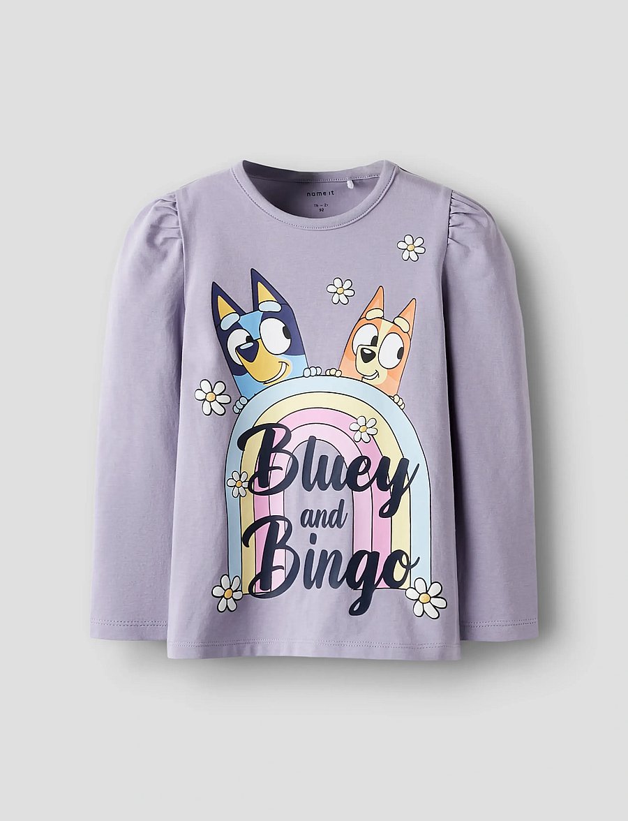 name it - NMFJESSIE BLUEY LS TOP BOX NOOS SKY - långärmade t-shirts - lavender gray - 0