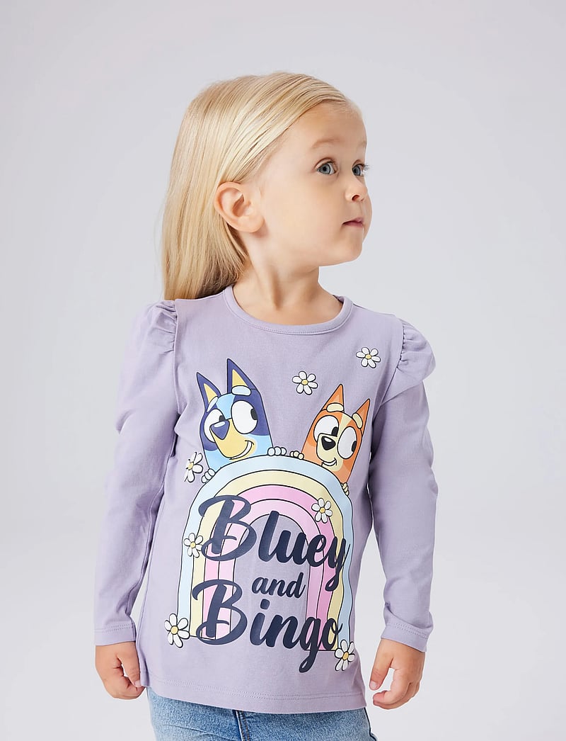 name it - NMFJESSIE BLUEY LS TOP BOX NOOS SKY - langerma bolir - lavender gray - 4