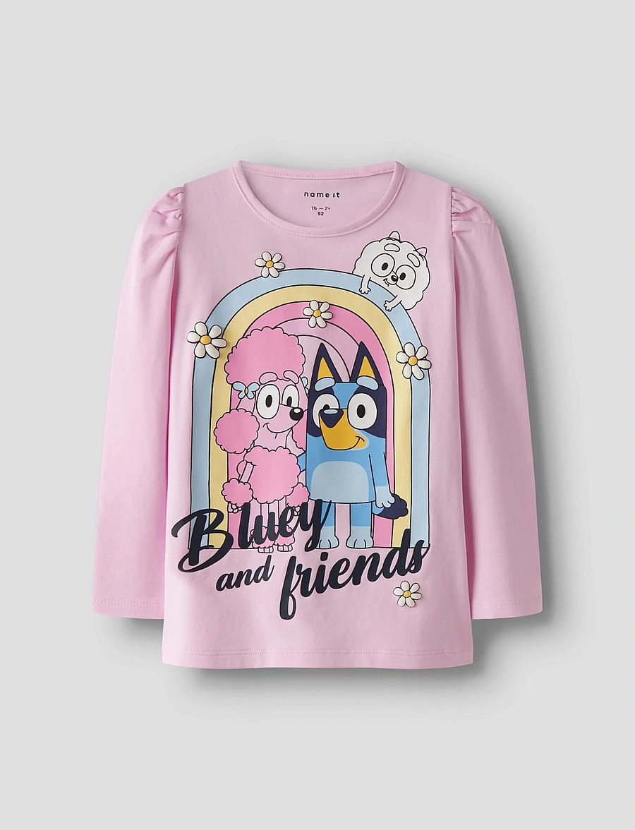 name it - NMFJESSIE BLUEY LS TOP BOX NOOS SKY - toppar & t-shirts - pirouette - 0