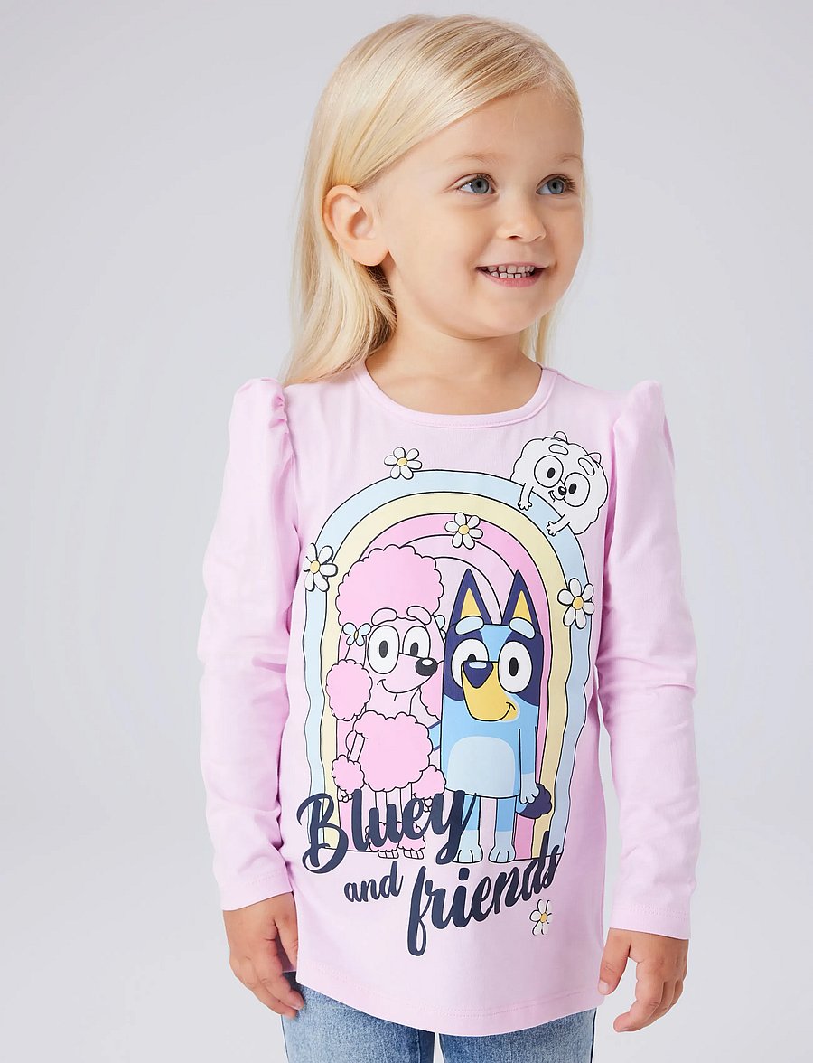 name it - NMFJESSIE BLUEY LS TOP BOX NOOS SKY - toppar & t-shirts - pirouette - 4