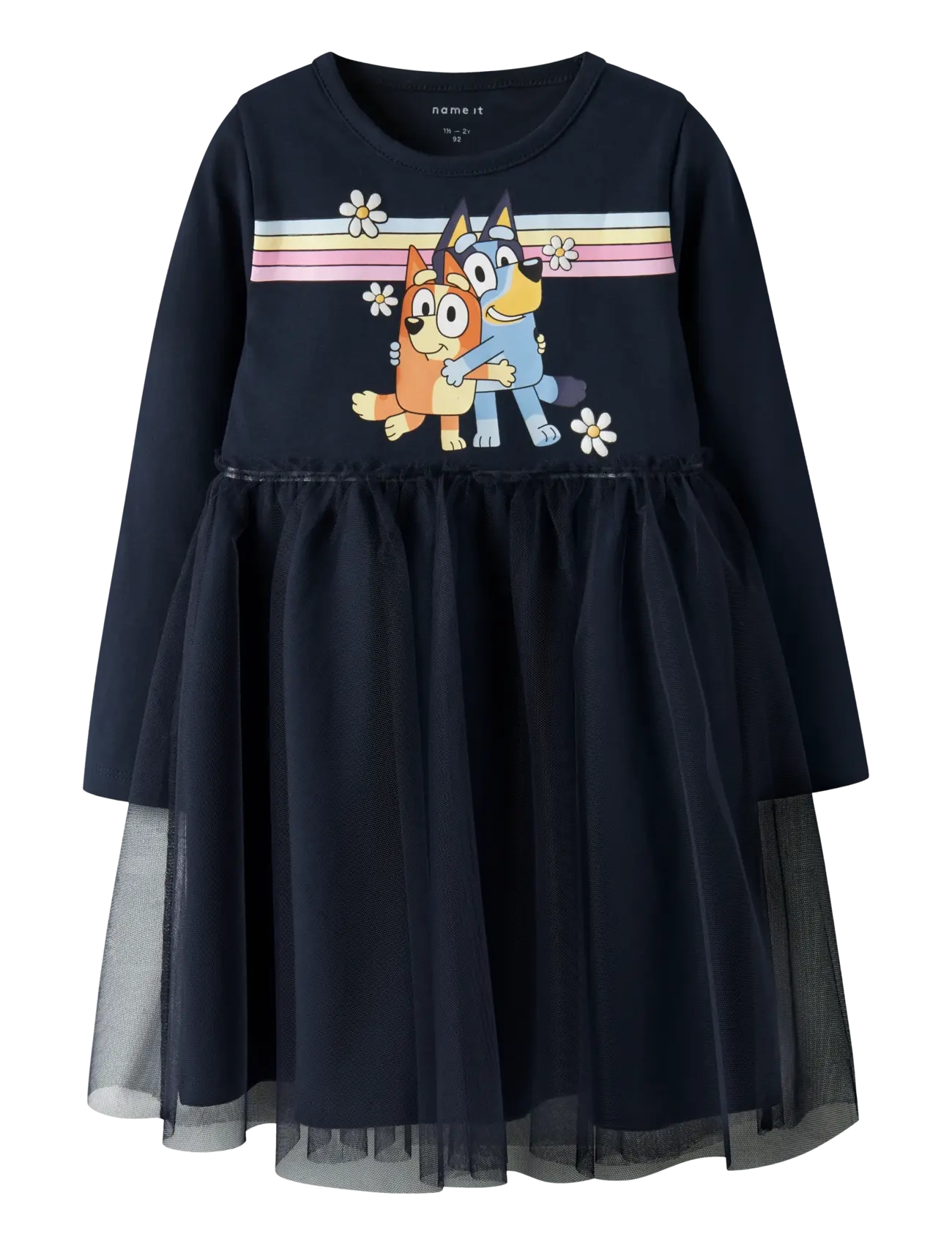 name it NMFJEAN BLUEY LS TULLE DRESS SKY - 4 for 3 - NAVY BLAZER / navy