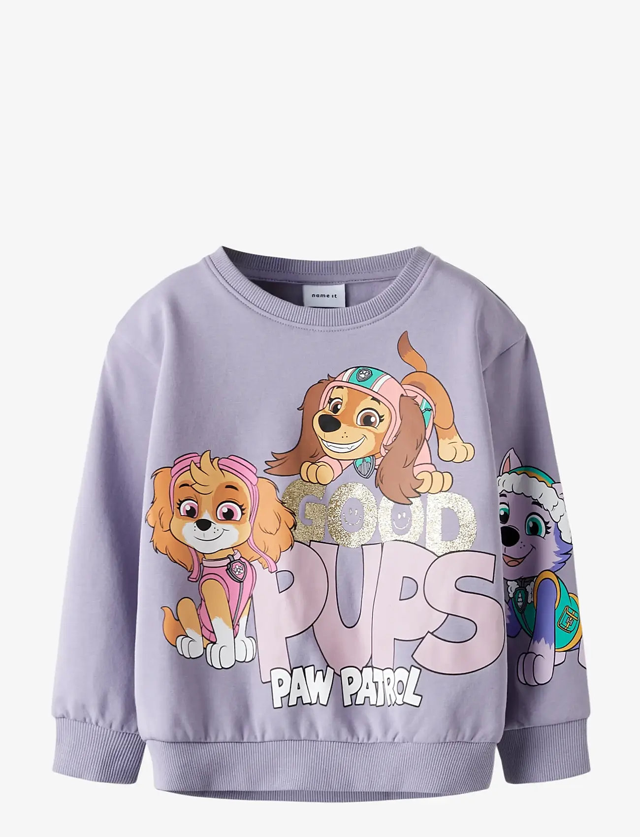 name it - NMFJARA PAW NREG SWEAT BRU NOOS CPLG - sweatshirts - lavender gray - 1