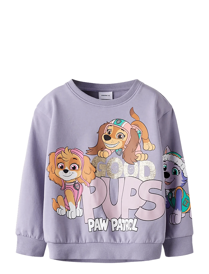 name it - NMFJARA PAW NREG SWEAT BRU NOOS CPLG - sweatshirts - lavender gray - 1