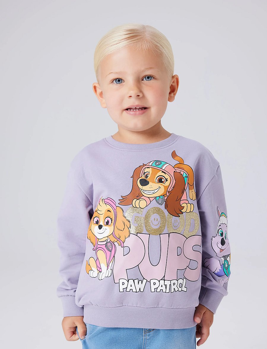 name it - NMFJARA PAW NREG SWEAT BRU NOOS CPLG - sweatshirts - lavender gray - 0