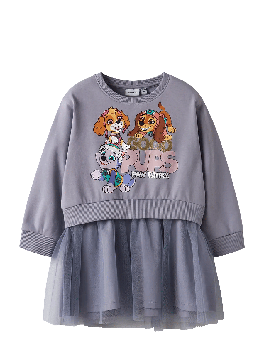 name it - NMFJARA PAW NREG SWE DRESS BRU CPLG - juhlamekot - lavender gray - 0