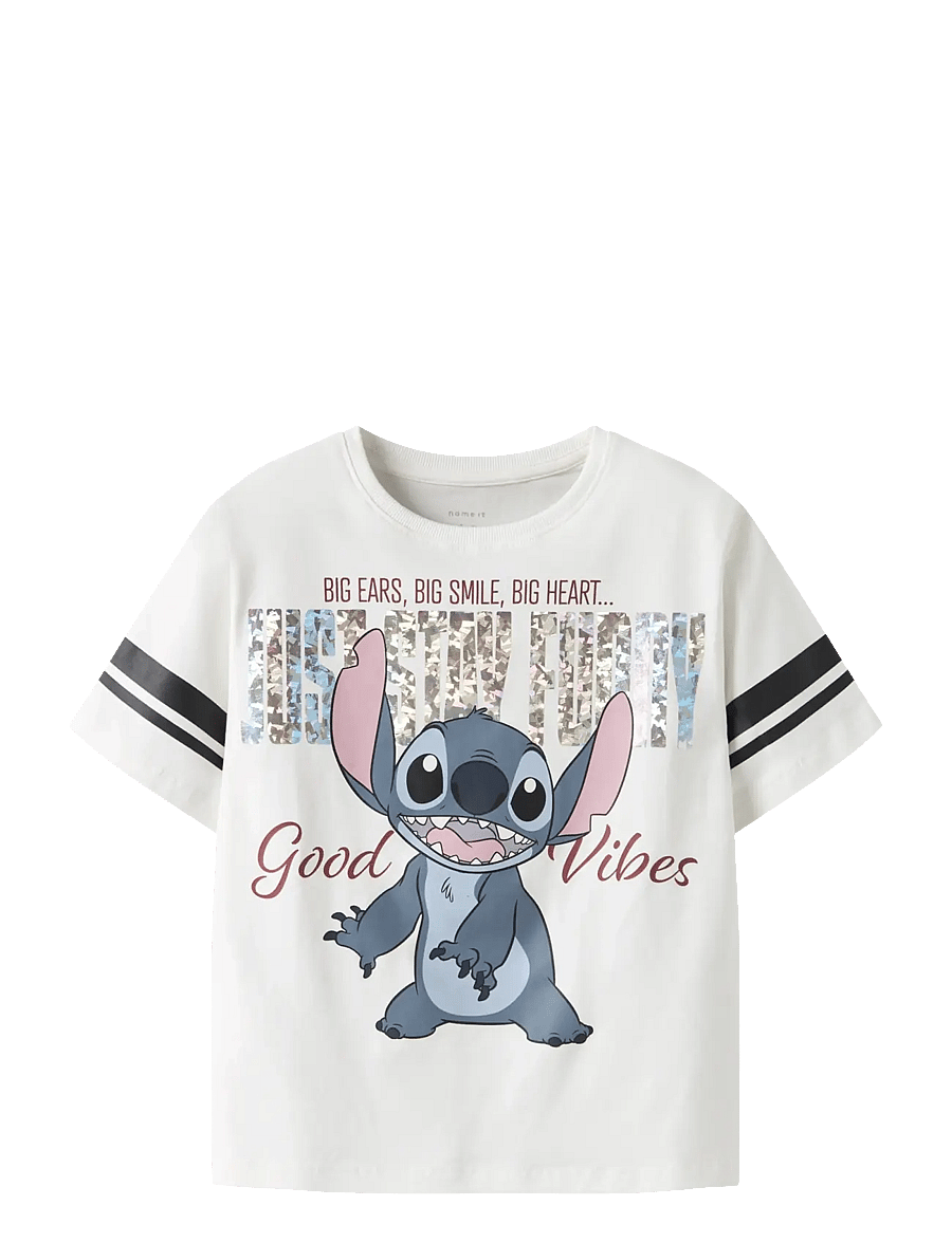 name it - NKFDYMI STITCH SS NREG TOP BOX NOOS WDI - kurzärmelige - cloud dancer - 1