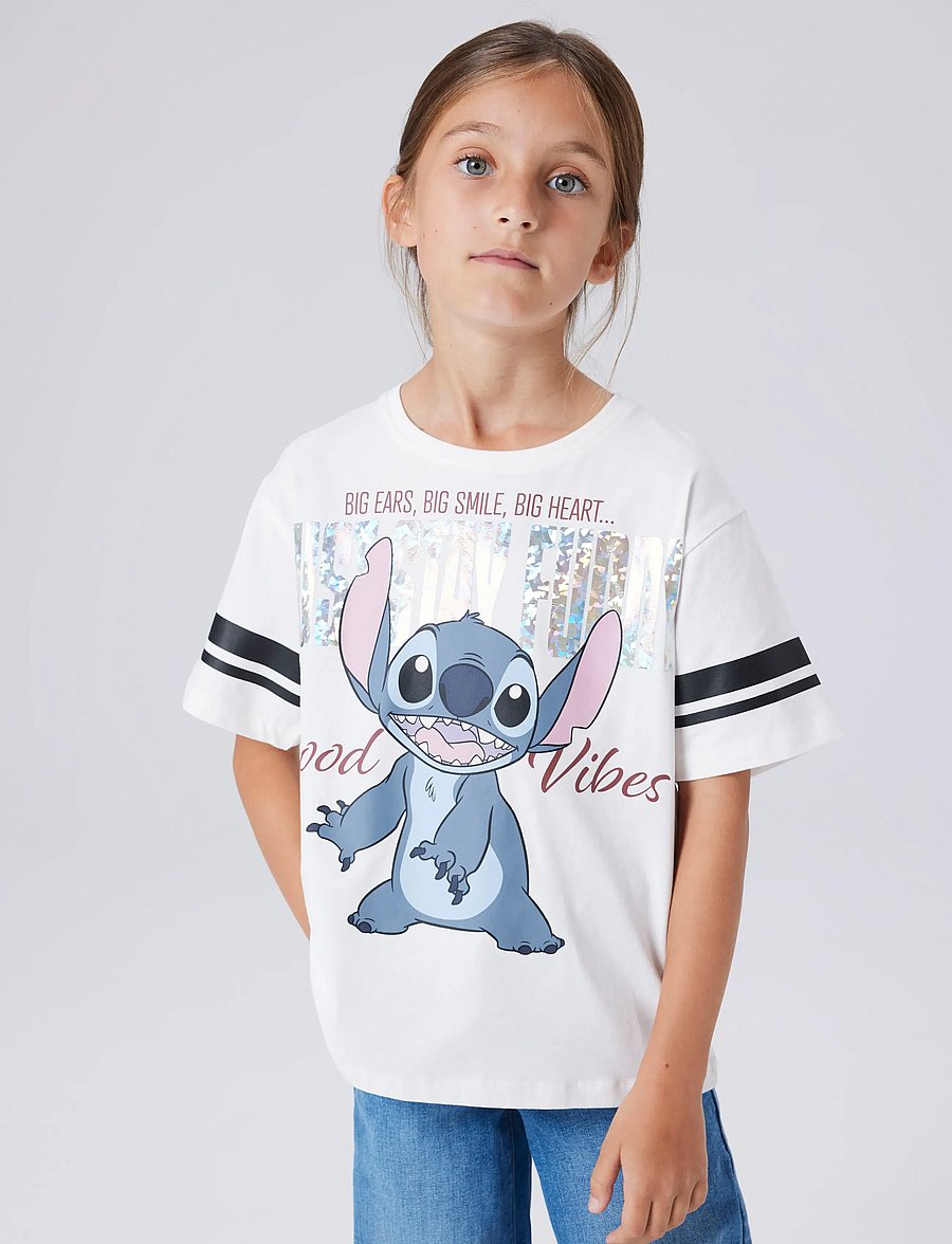 name it - NKFDYMI STITCH SS NREG TOP BOX NOOS WDI - kurzärmelige - cloud dancer - 5