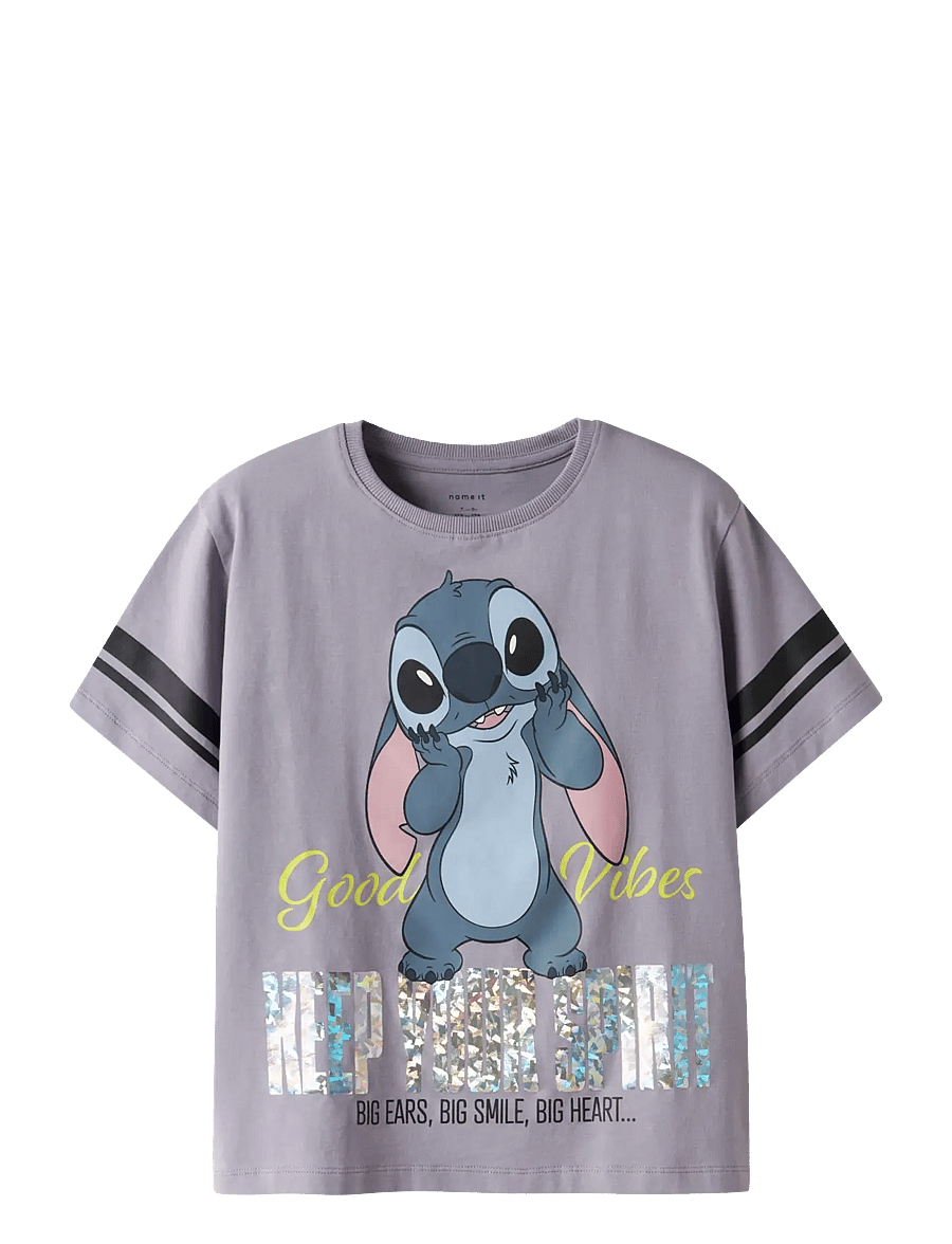 name it - NKFDYMI STITCH SS NREG TOP BOX NOOS WDI - kurzärmelige - lavender gray - 1