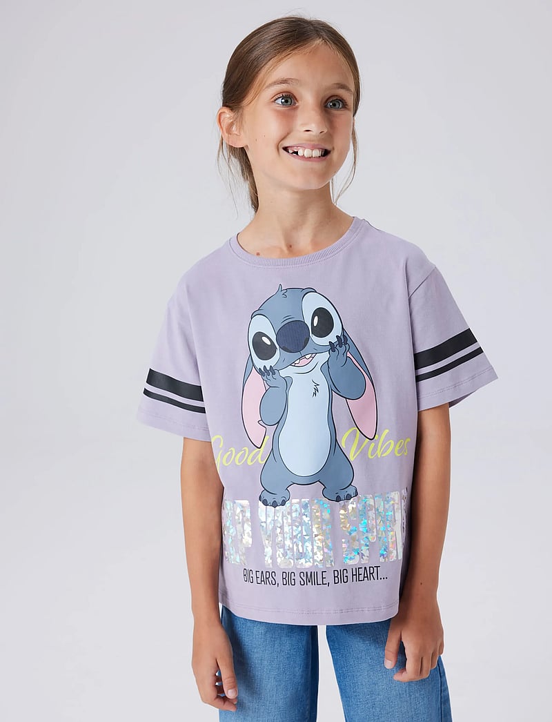 name it - NKFDYMI STITCH SS NREG TOP BOX NOOS WDI - short-sleeved t-shirts - lavender gray - 4