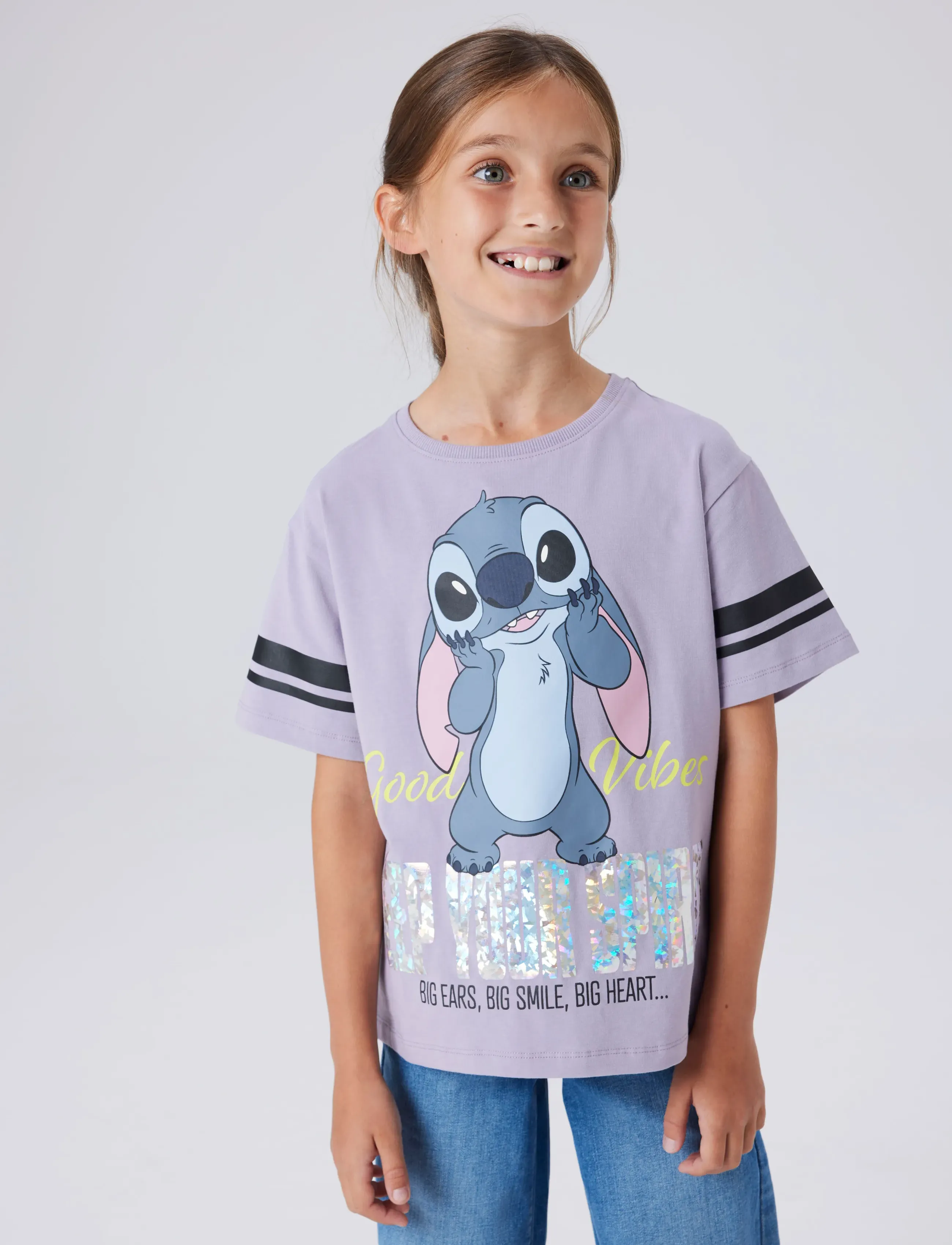 name it - NKFDYMI STITCH SS NREG TOP BOX NOOS WDI - kurzärmelige - lavender gray - 4