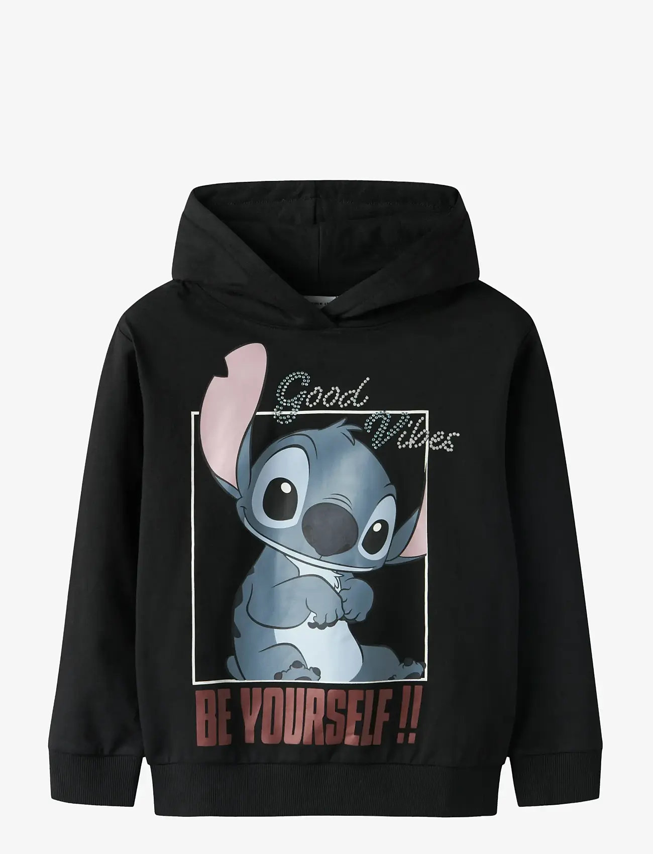 name it - NKFDYS STITCH NREG SWEAT WH BRU WDI - huvtröjor - black - 1