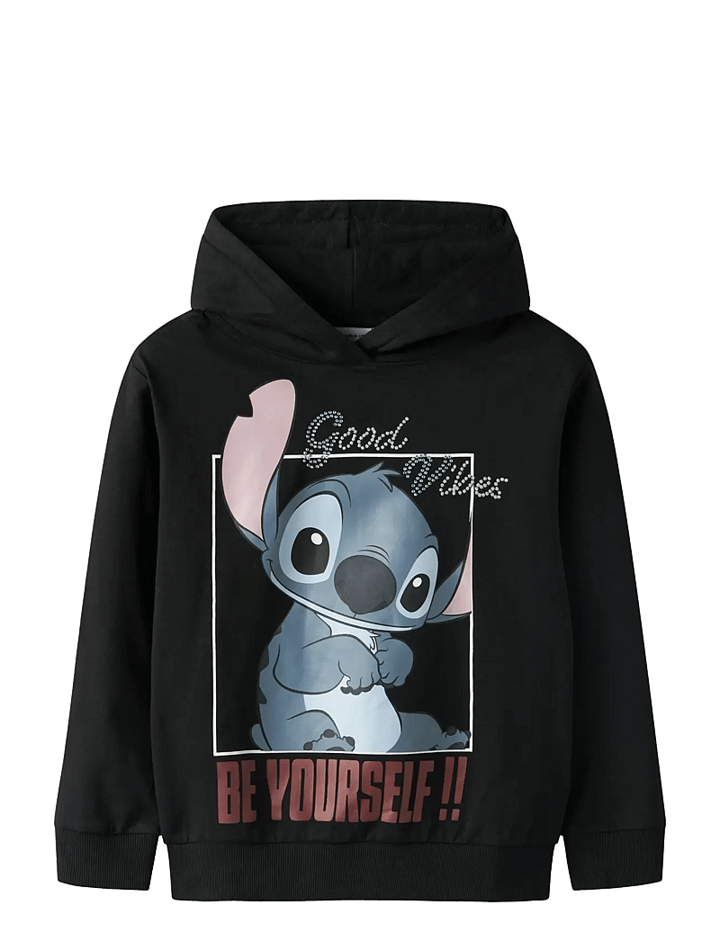 name it - NKFDYS STITCH NREG SWEAT WH BRU WDI - huvtröjor - black - 1