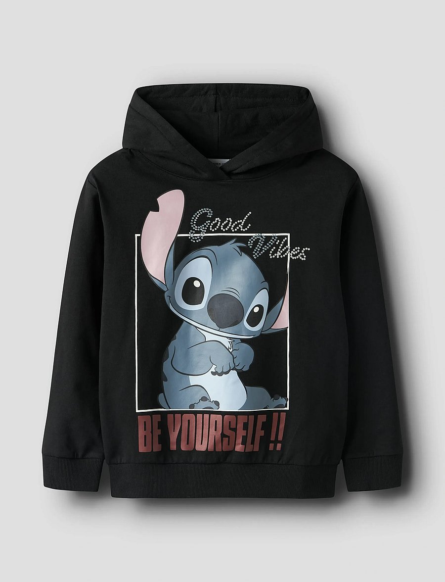 name it - NKFDYS STITCH NREG SWEAT WH BRU WDI - kapuzenpullover - black - 3