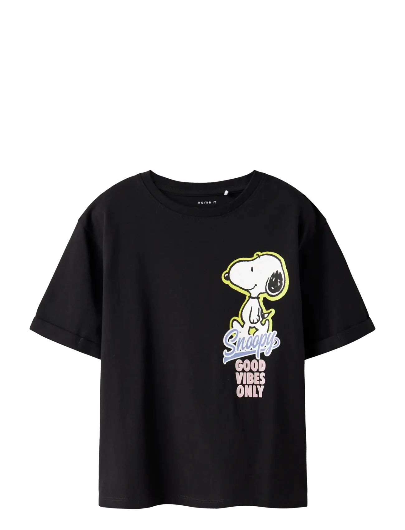 name it NKFDYLANA SNOOPY SS NREG TOP BOX SKY - Teens 9-14 år - BLACK / black