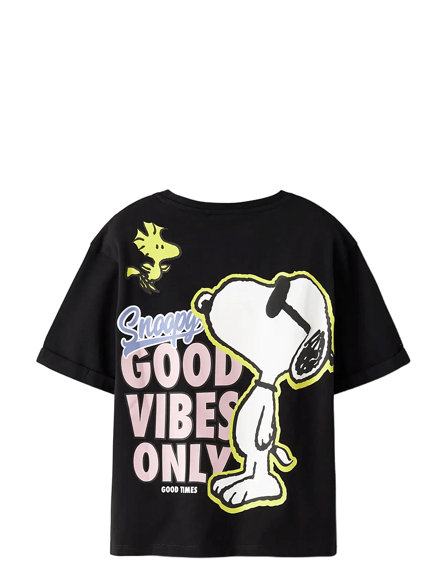 name it - NKFDYLANA SNOOPY SS NREG TOP BOX SKY - stutterma bolir - black - 2